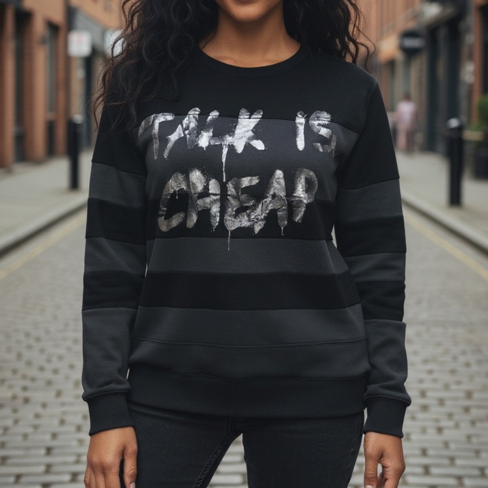 Rock & Republic Sweater with See-Through mesh stripes